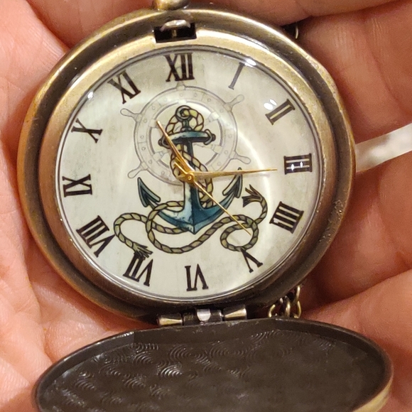 Anchor Pocket Watch Antique Bronze NEW - Picture 3 of 3